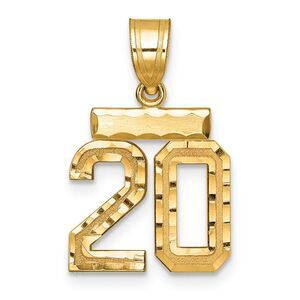 14k Yellow Gold, Varsity Collection, Small D/C Pendant Number 20